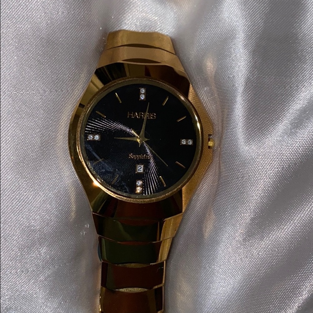 men’s sapphire tungsten watch with diamond face